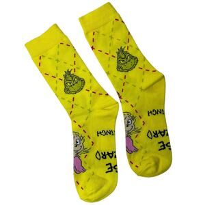 McDonald’s x Grinch Novelty Crew Socks Yellow One Size Unisex